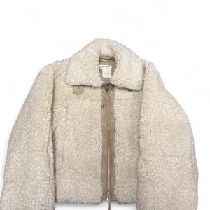 FREE PEOPLE Cream Sherpa Jacket